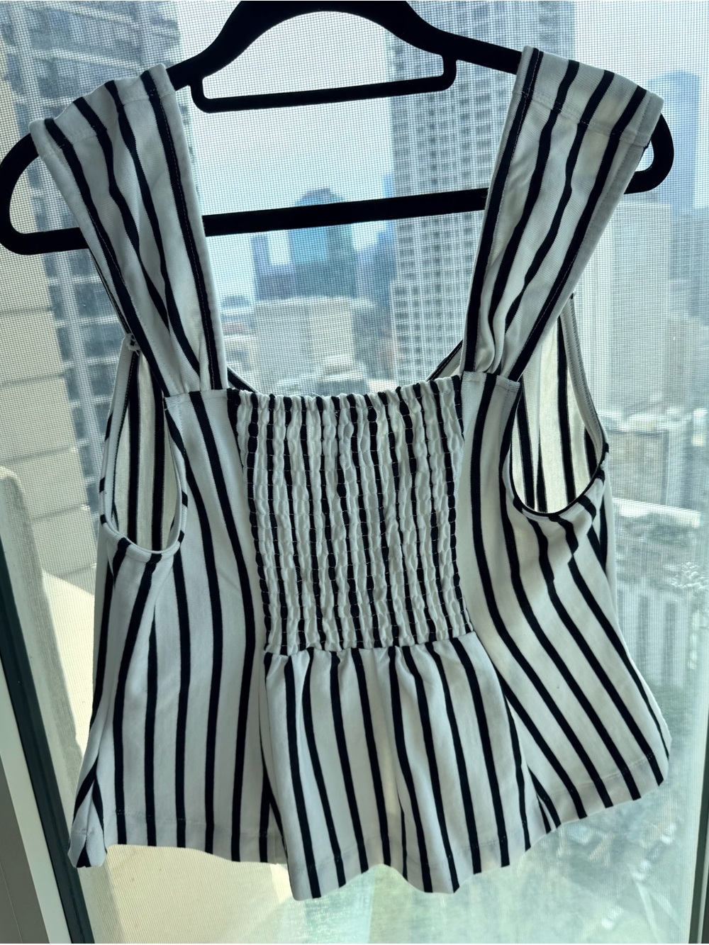 LIKE NEW Women’s Maeve Black & Ivory Stripe Tank Top in 100% Cotton - LP - Picture 4 of 9